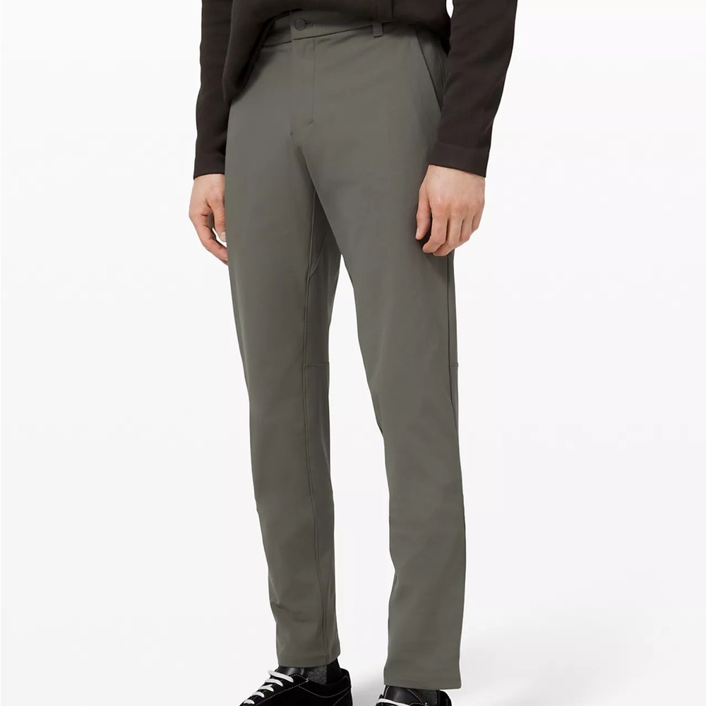LULULEMON Mens Commission Classic Fit Pants 38x32 Grey Sage, Like New